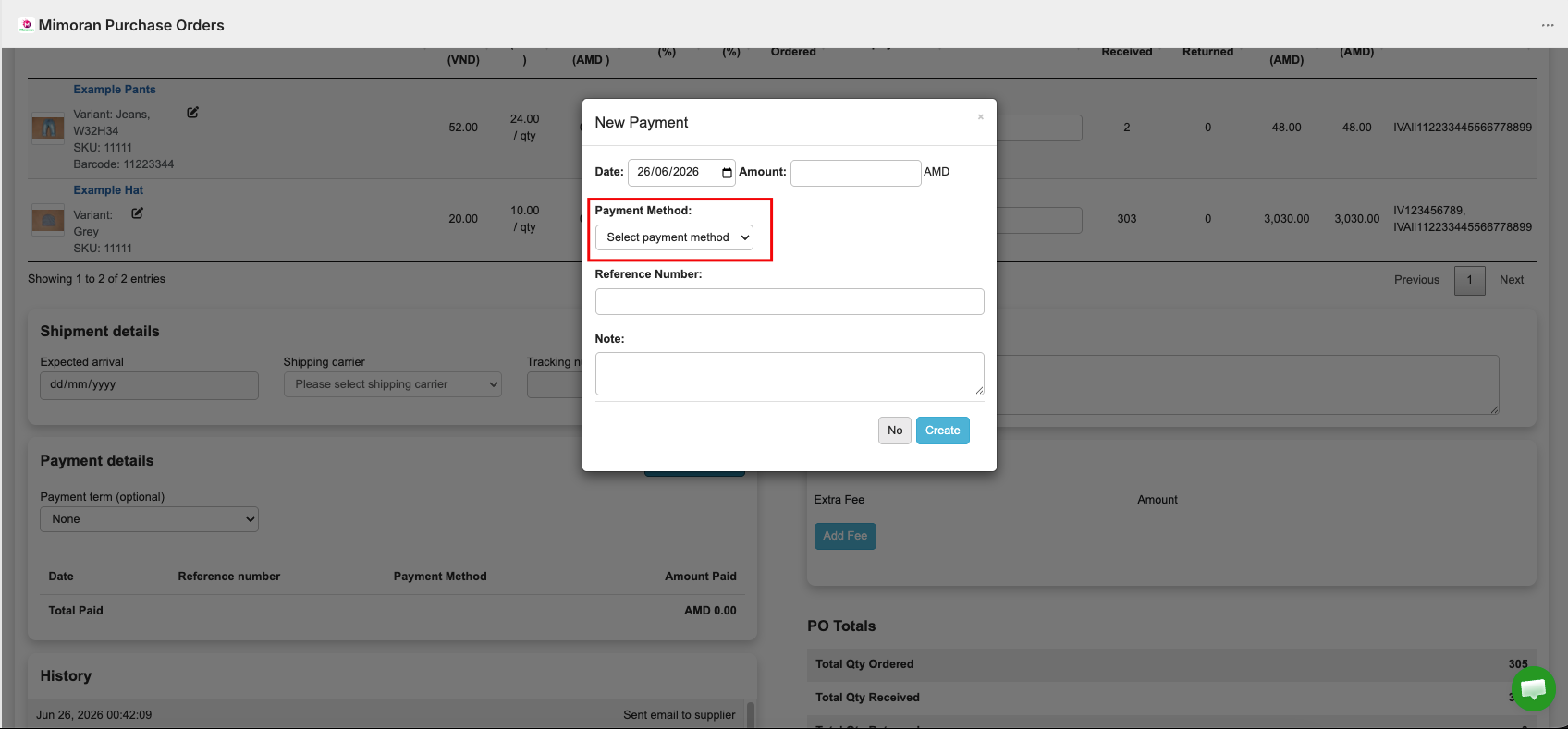 Add payment method