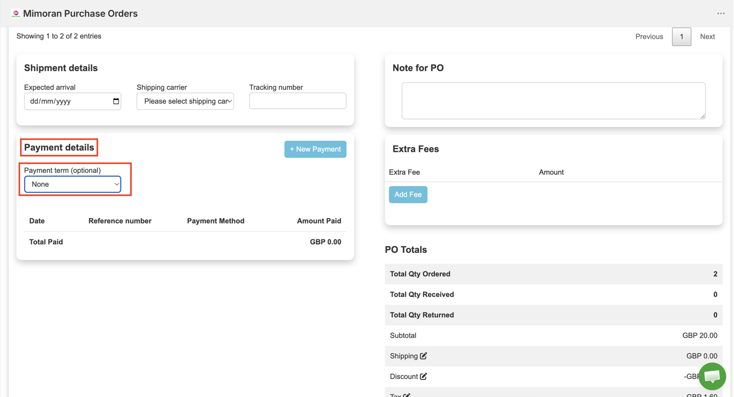 Add payment term