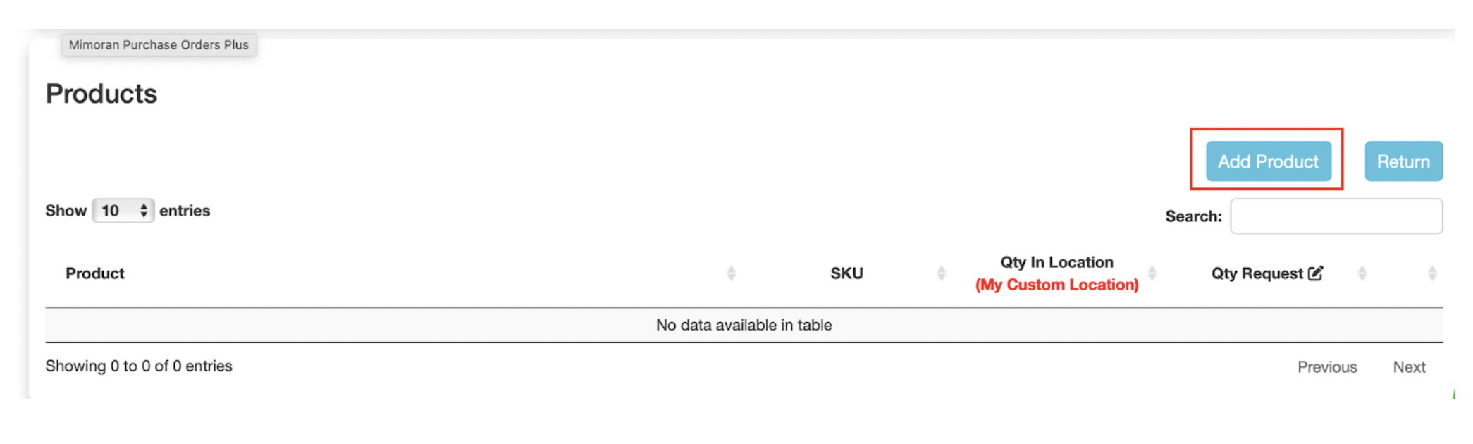 Add Product Button