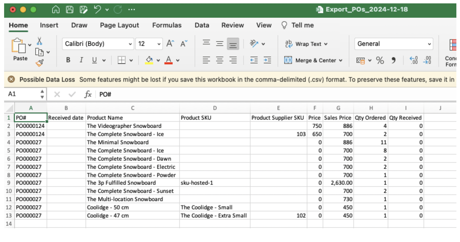 Export Csv File