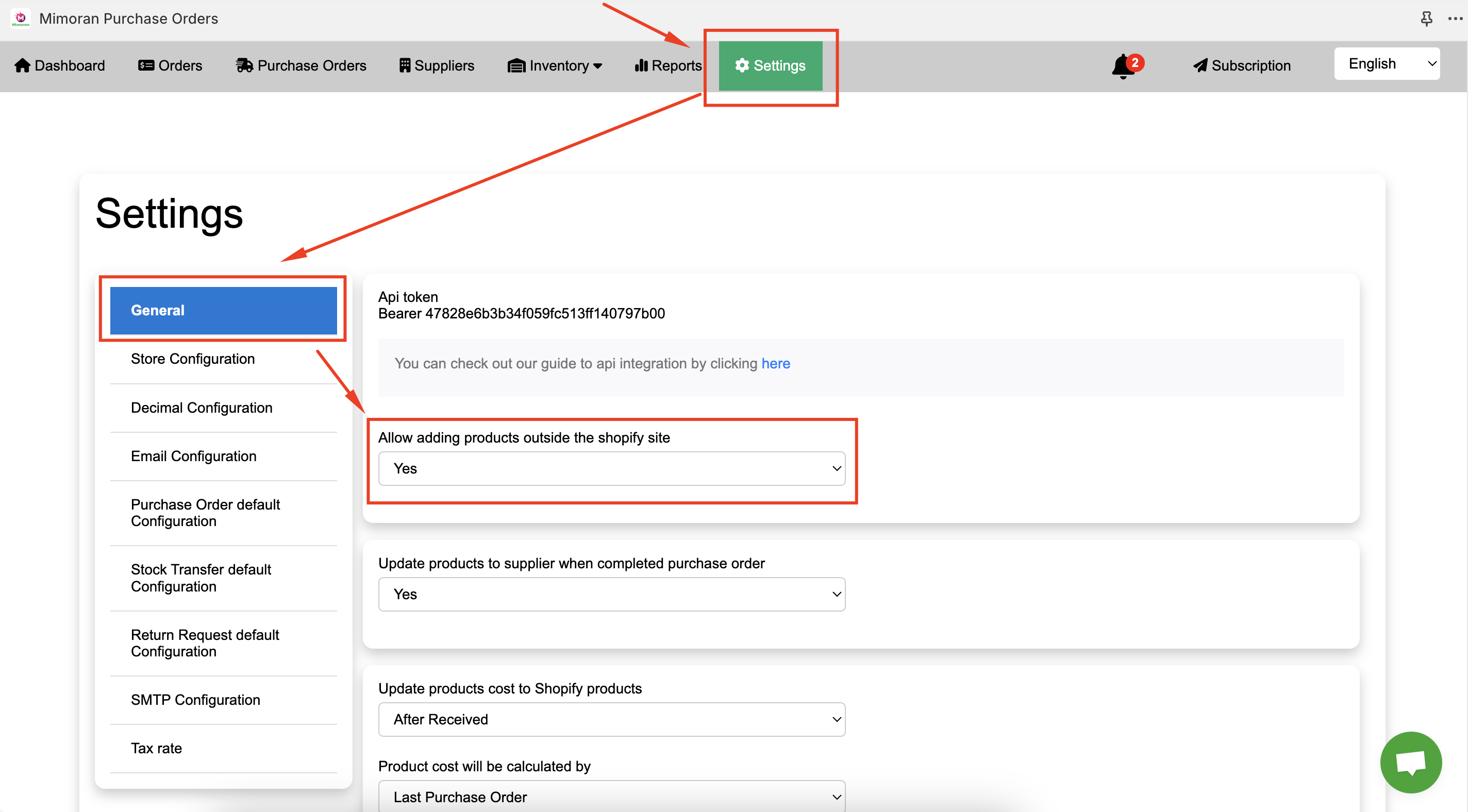 Setting Add Custom Products